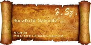 Herzfeld Szecső névjegykártya